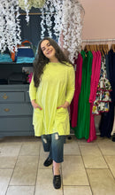 Load image into Gallery viewer, Belle &amp; Bracken Long A-Line Top in Margarita Lime