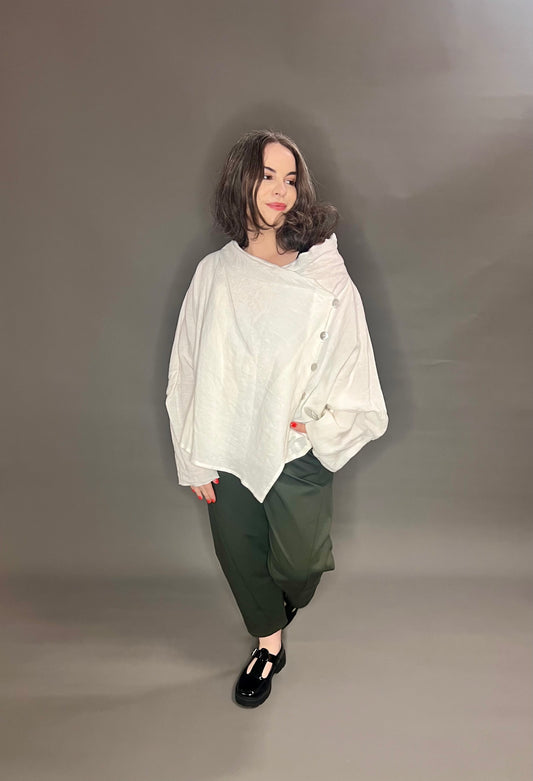 Terry Macey Tokyo Top in White Linen