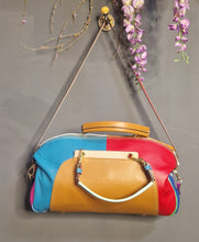Load image into Gallery viewer, Oska Johansson, Leather Rainbow Bag. Brown and Blue Facing panels.